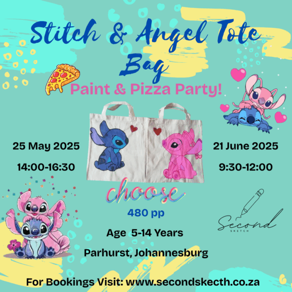 Stitch & Angel Tote Bag Paint & Pizza Party!