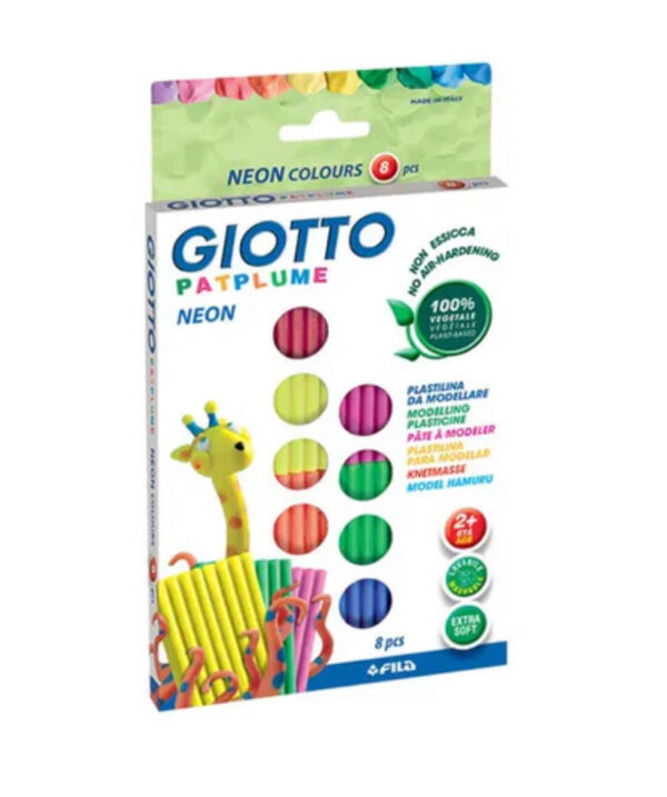 Gitto Patplume Neon Modelling Plasticine Set of 8