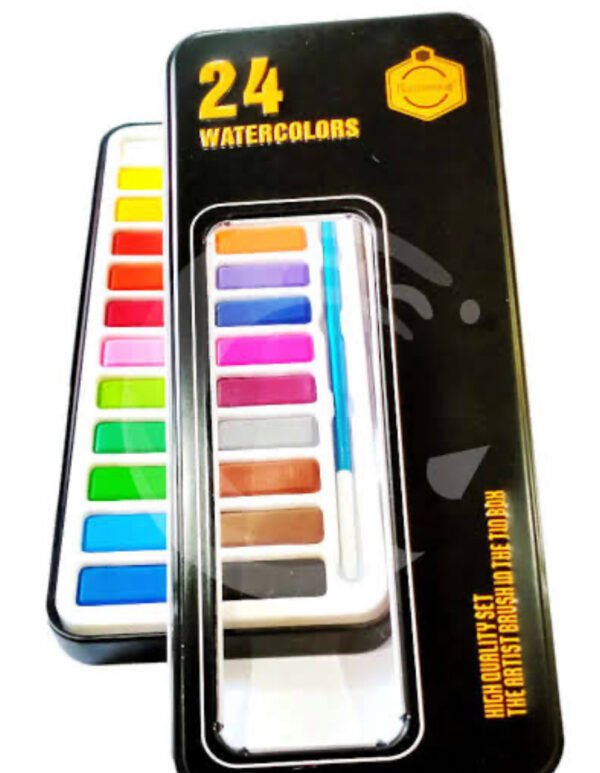 Keep Smiling 24 Watercolours with brush tin set