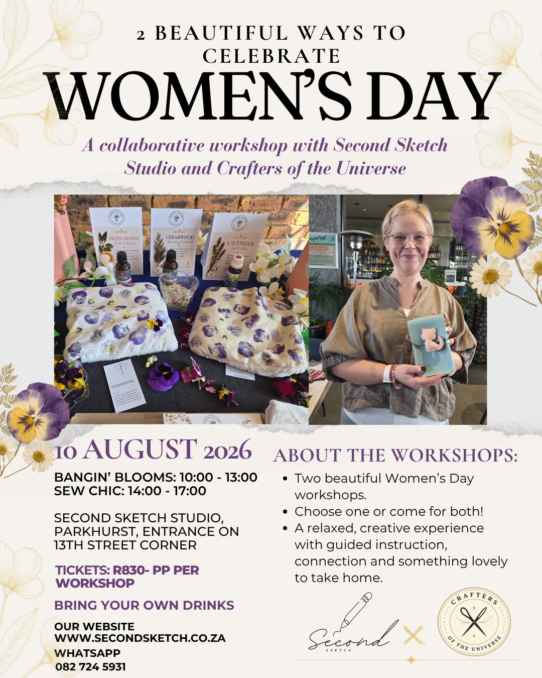 Women's Day - Bangin' Blooms & Sew Chic workshops